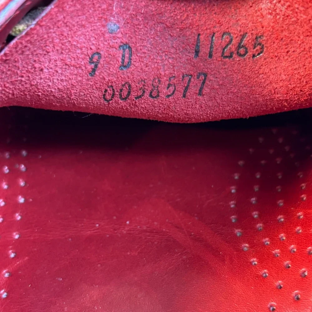 Allen Edmonds Maritime  Boat deck Shoes men's 9d red leather Nautical